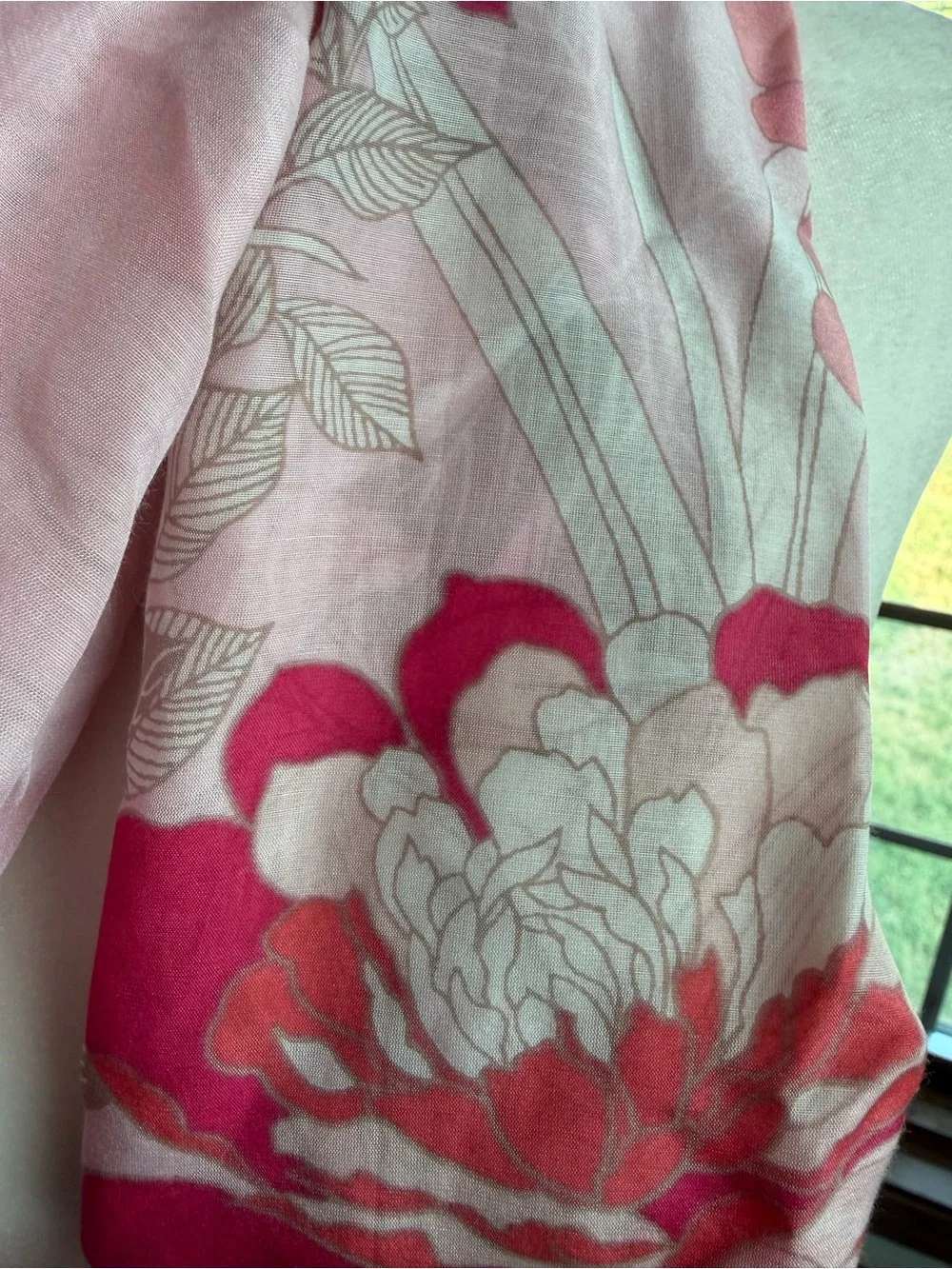 Talbots Pink & Cream Floral Scarf